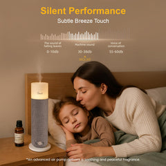 Diffuser displaying candlelight ambiance in a living room