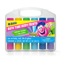 Mr. Bubble bath time body paints in six colors ready for tub art fun