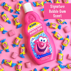 Pouring Mr. Bubble Original Bubble Bath into a warm bath
