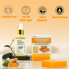 MR.A turmeric oil label highlights vitamin C and E enrichment.