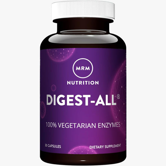 MRM Digest-All bottle showcases digestive enzyme support for improved nutrient absorption