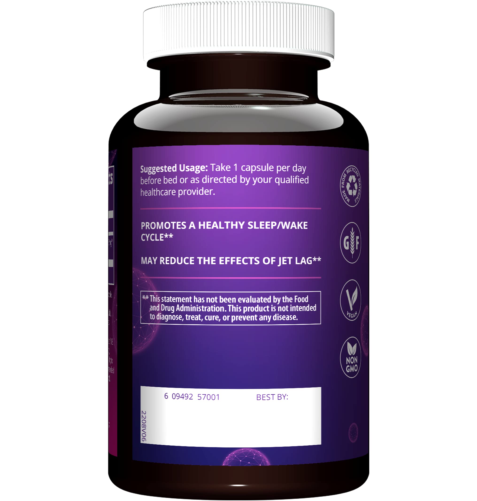 MRM Melatonin 3mg packaging and weight 0.10 lb