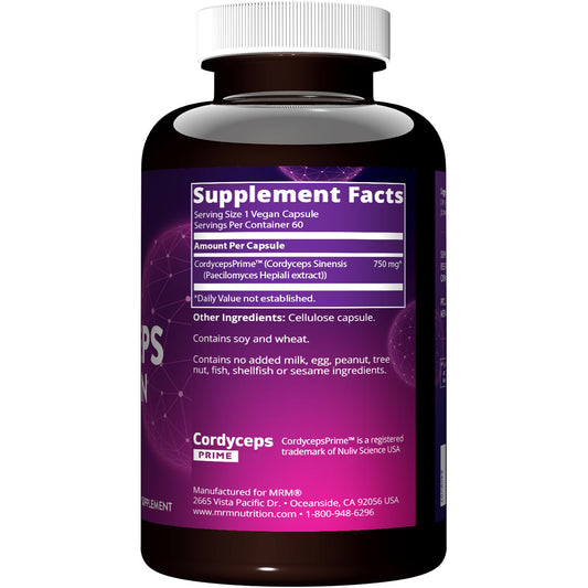 Close-up of Cordyceps CS-4 bottle and capsules
