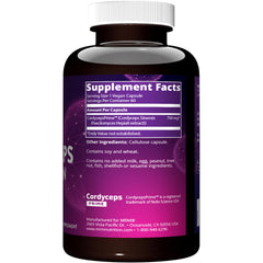 Close-up of Cordyceps CS-4 bottle and capsules