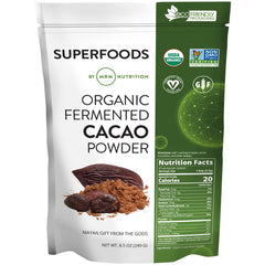 MRM Nutrition Organic Fermented Cacao Powder jar and label