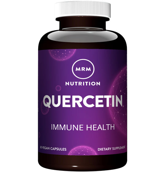 MRM Quercetin bottle and capsules showing 500 mg per serving