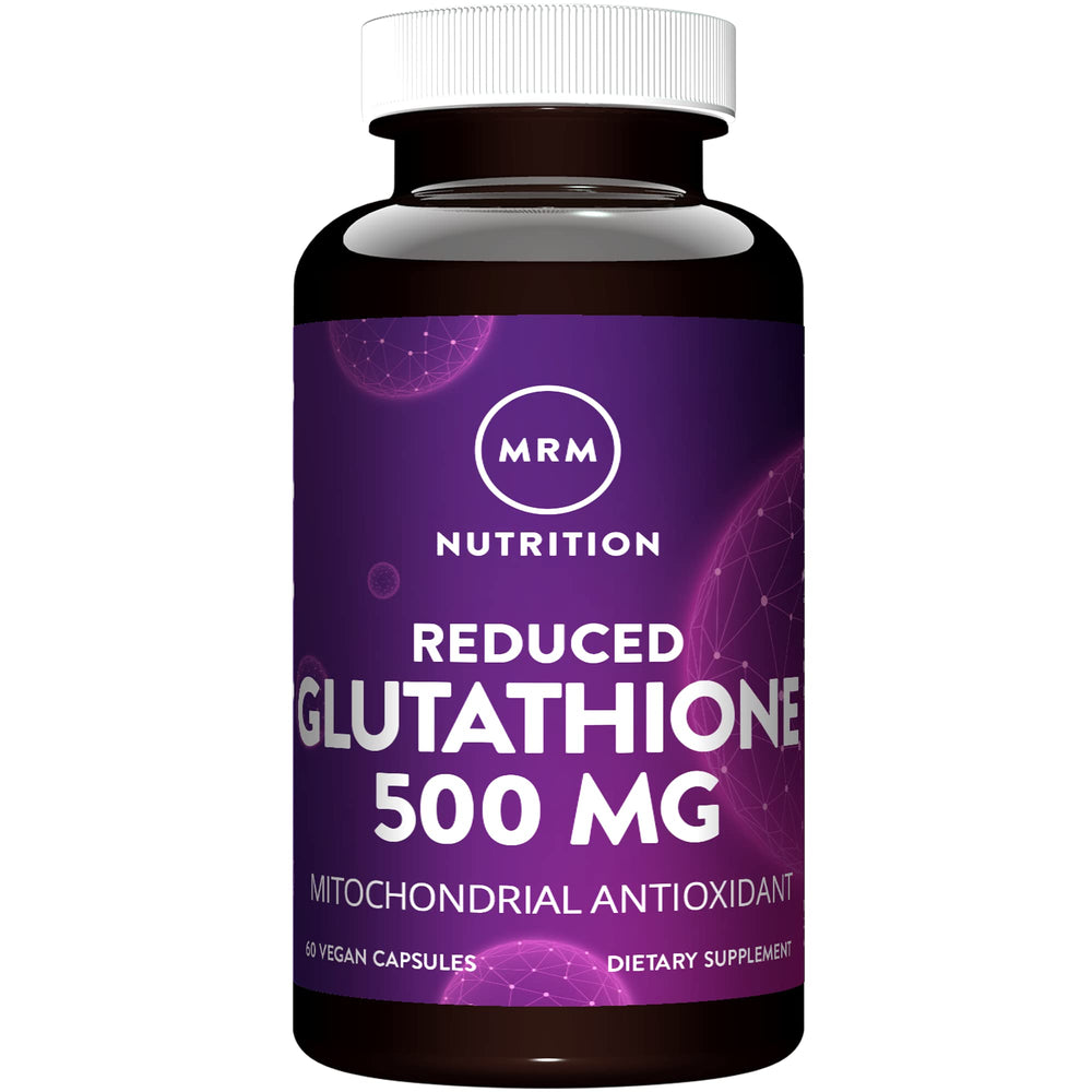 MRM Nutrition Reduced Glutathione 500mg bottle front view with 60 servings