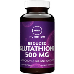 MRM Nutrition Reduced Glutathione 500mg bottle front view with 60 servings