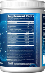 Reload BCAA+G Island Fusion powder scoop with glass of water