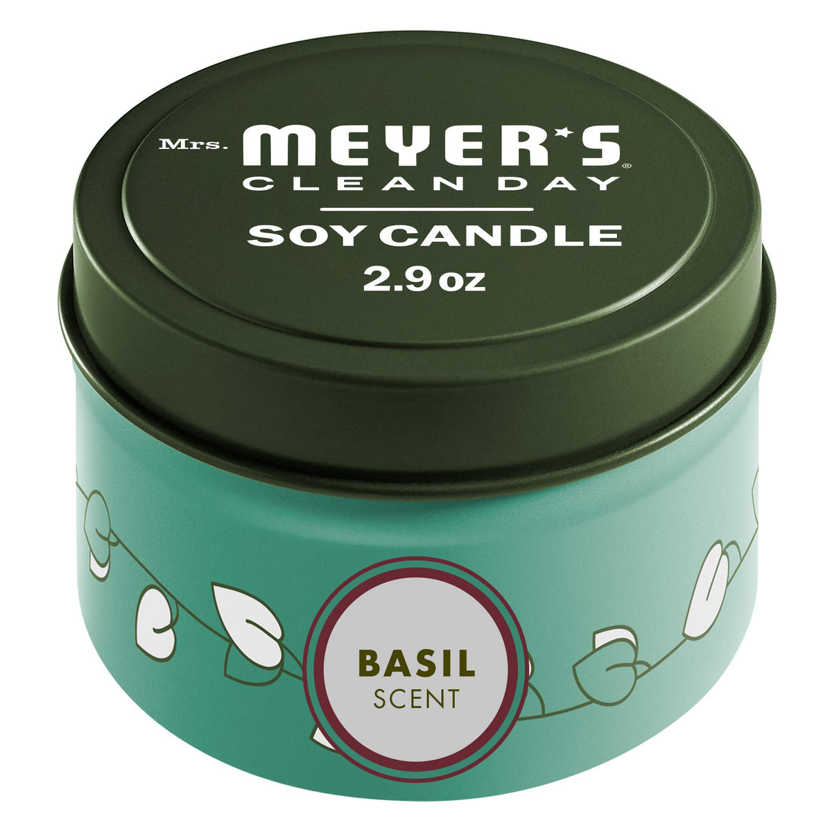 MRS. MEYER'S Clean Day Basil Tin Candle 2.9 oz decorative tin