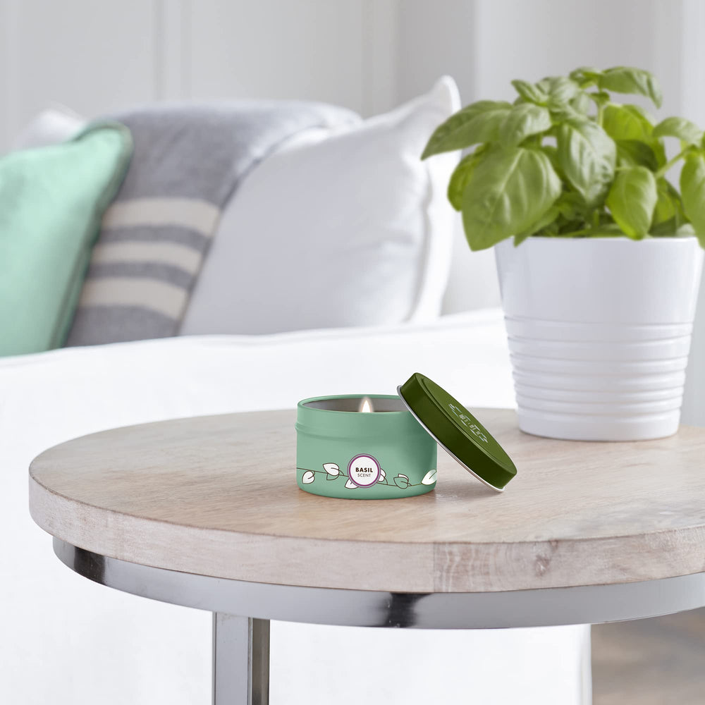 Garden-inspired Basil candle from Mrs. Meyer's Clean Day in decorative tin