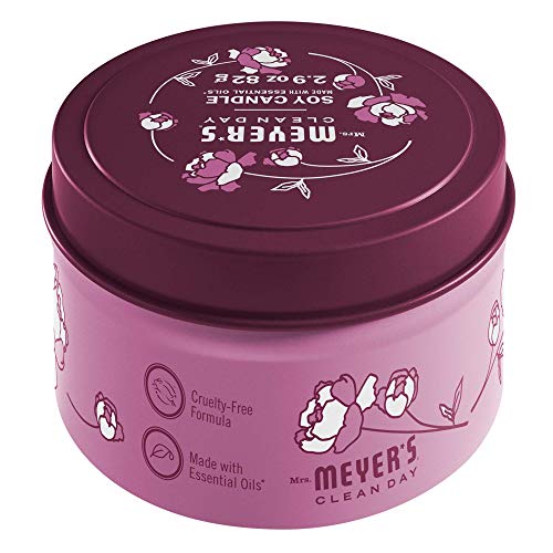 Close-up of Peony Tin Candle label