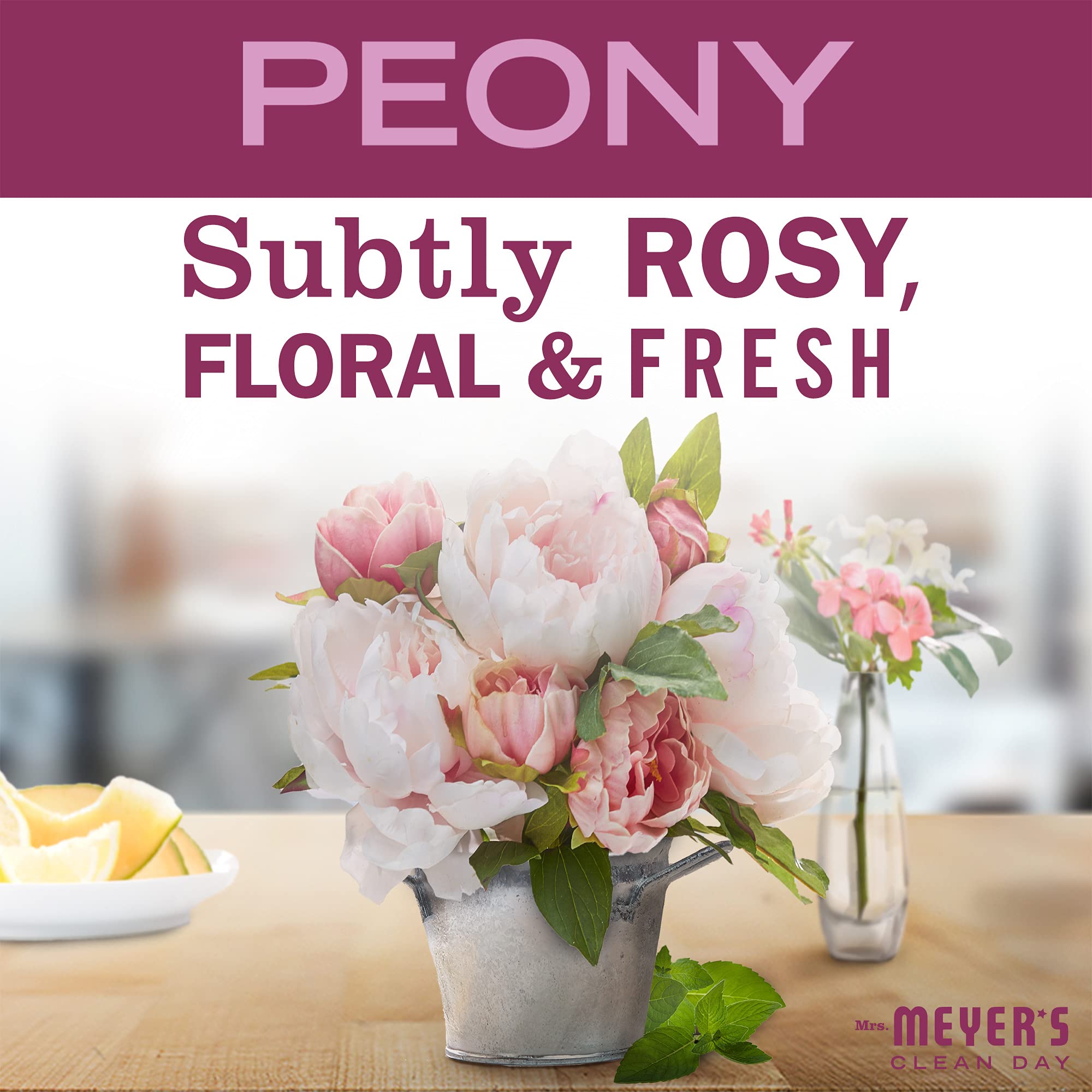 Peony Tin Candle packaging
