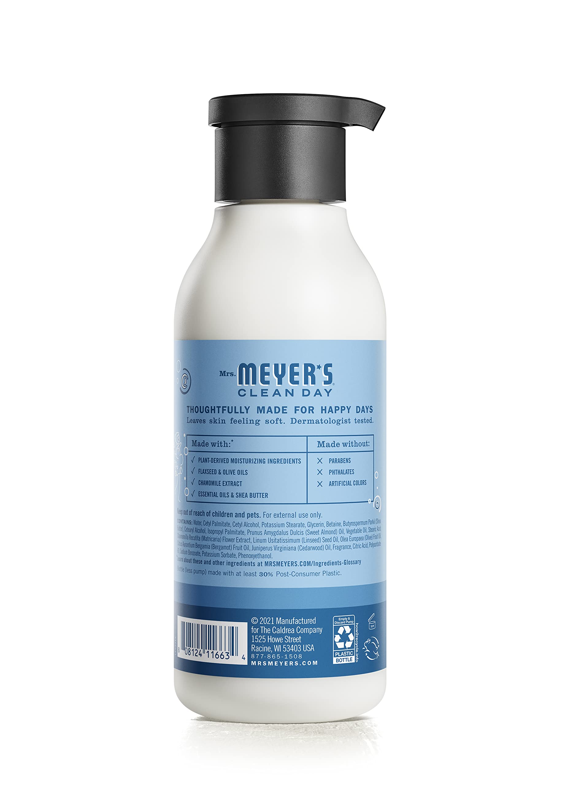 Poured lotion on skin demonstrates fast absorption after shower.