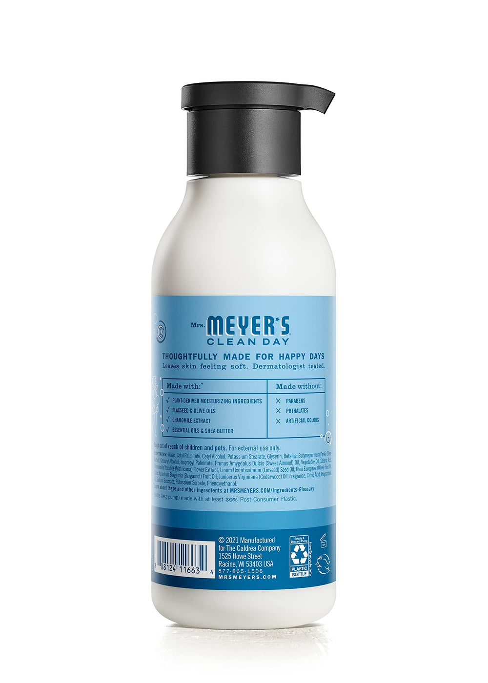 Poured lotion on skin demonstrates fast absorption after shower.