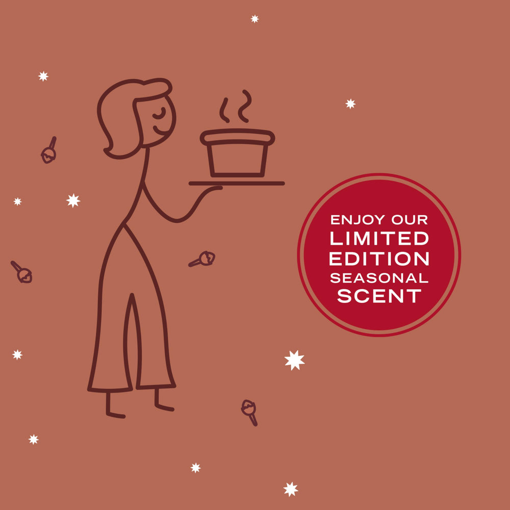 Gift-ready Gingerbread soy tin candle package in decorative tin