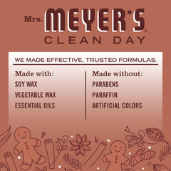 Gingerbread candle label from Mrs. Meyer's Clean Day