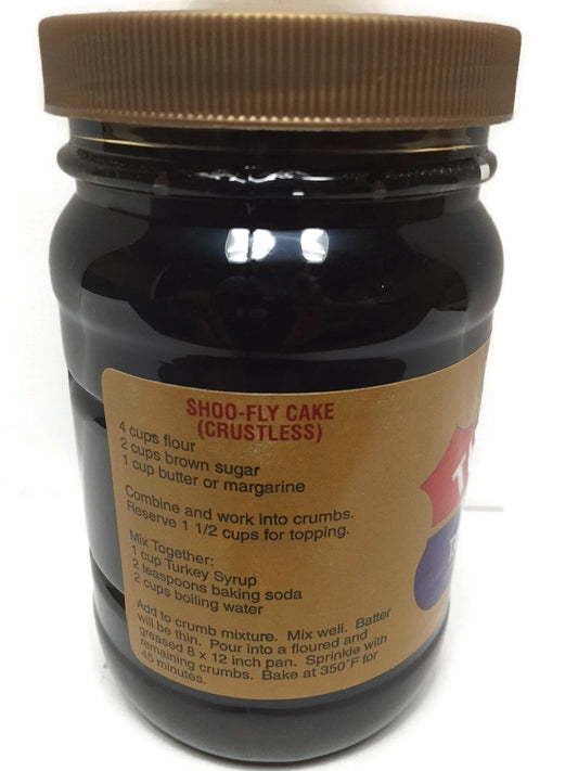 Nutrition facts label on Mrs. Schlorer's Turkey Golden Table Syrup bottle