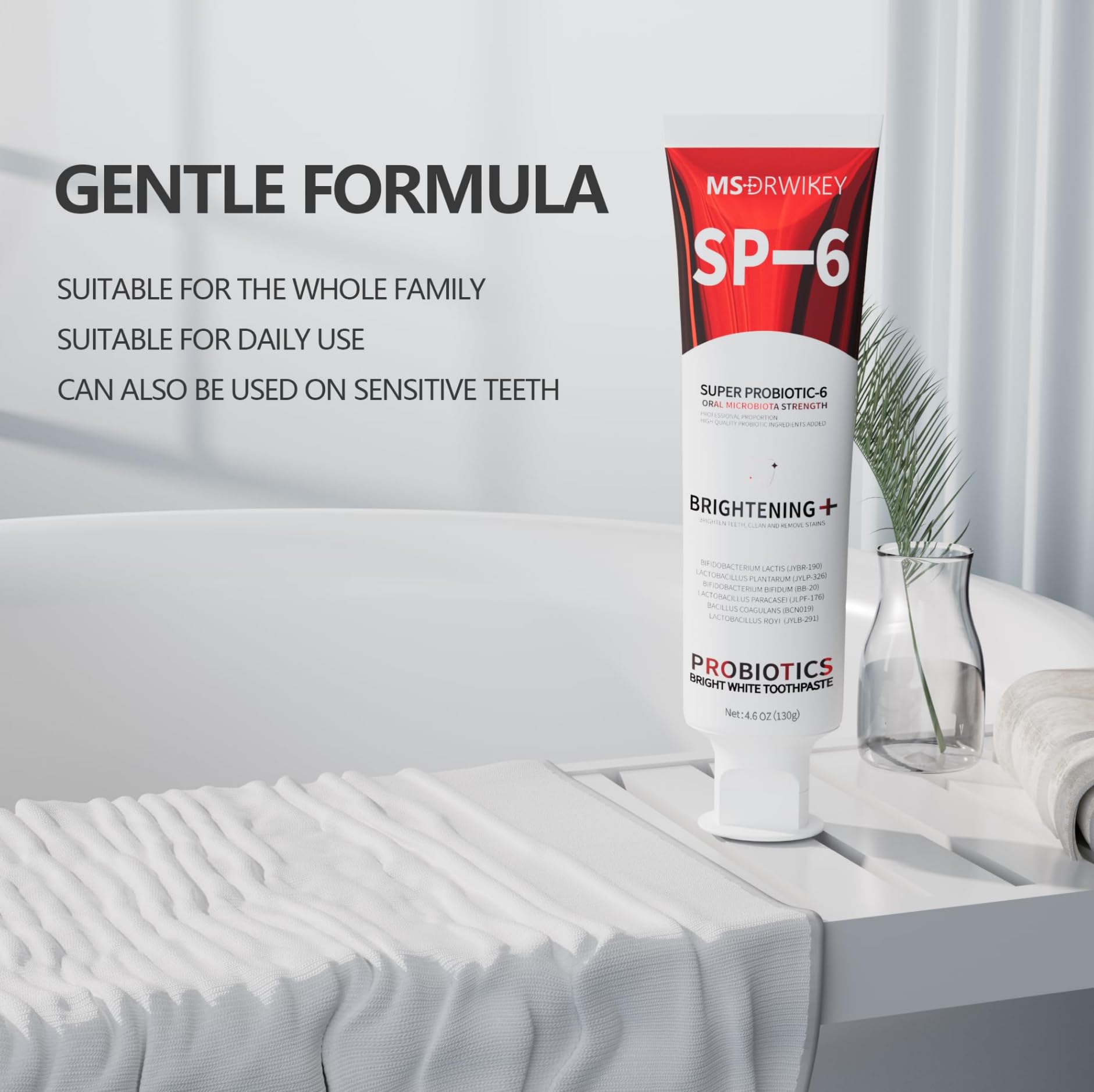 MSDRWIKEY SP-6 toothpaste back panel with ingredients