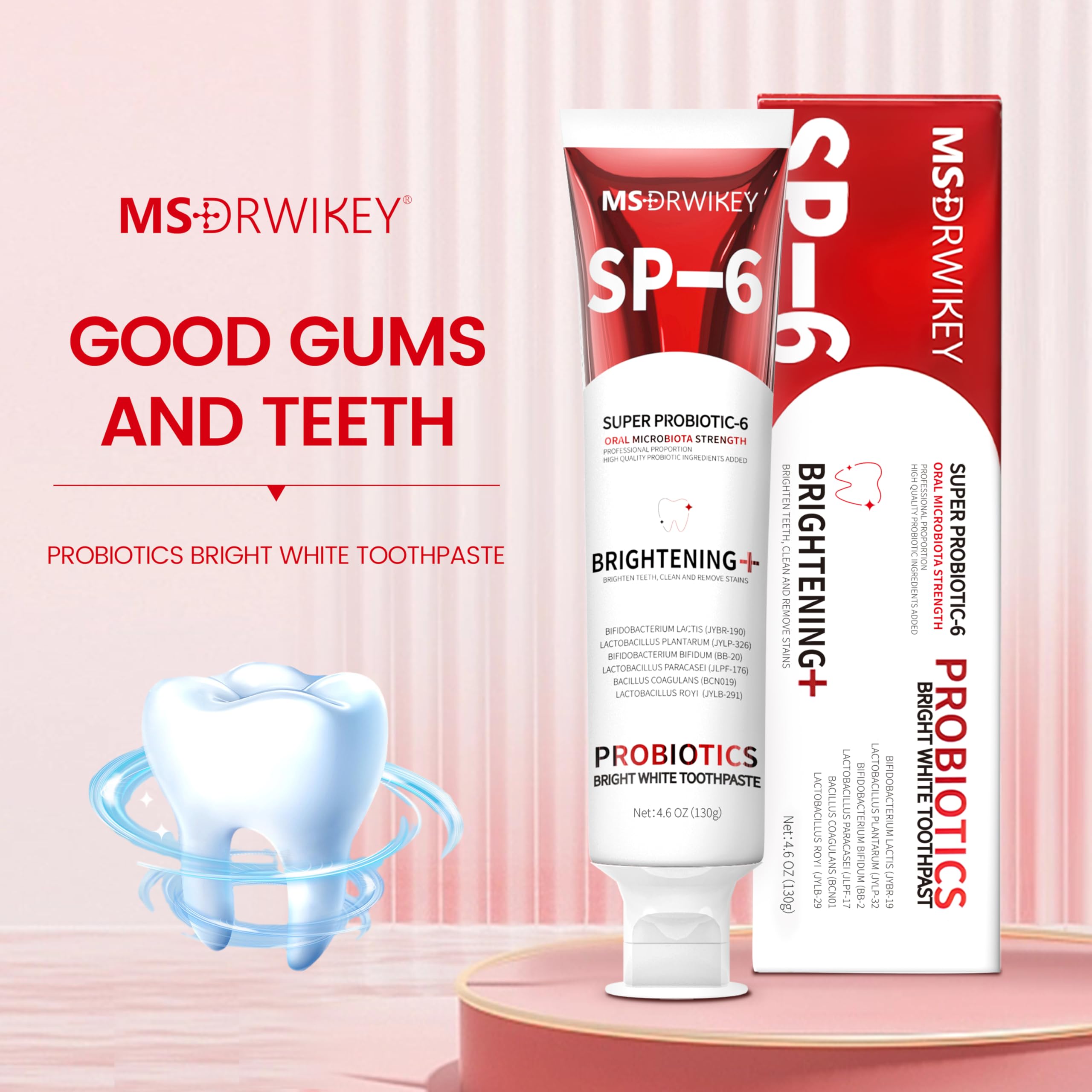 Probiotic toothpaste promoting gum health and oral care