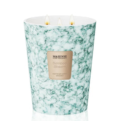 M&SENSE 35oz Extra Large 3-Wick candle in a marble-textured jar
