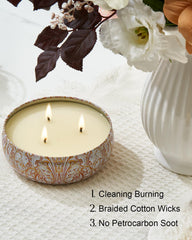 M&SENSE candle lit in a living room creating a cozy scented atmosphere