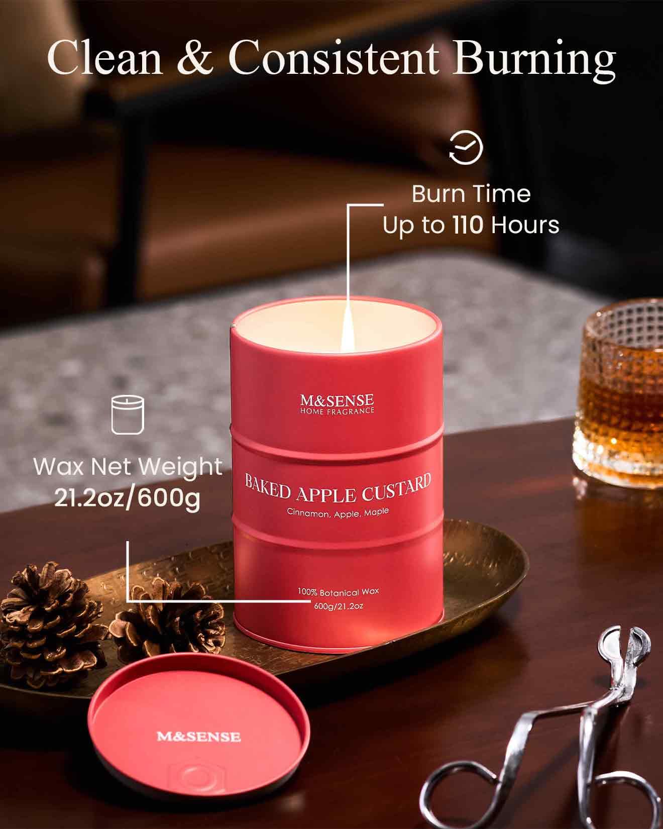 Room filling aroma as candle burns