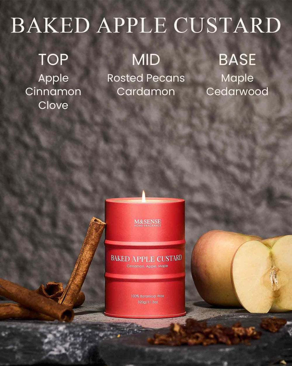 Close-up of natural soy-palm wax candle label