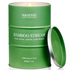 M&SENSE Bamboo scented candle in tin with label