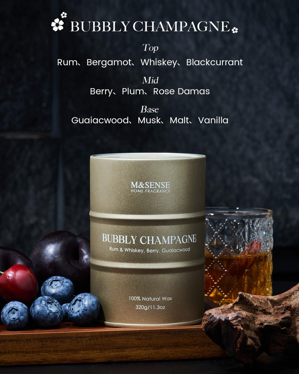 Natural soy-palm wax candle with lead-free cotton wick