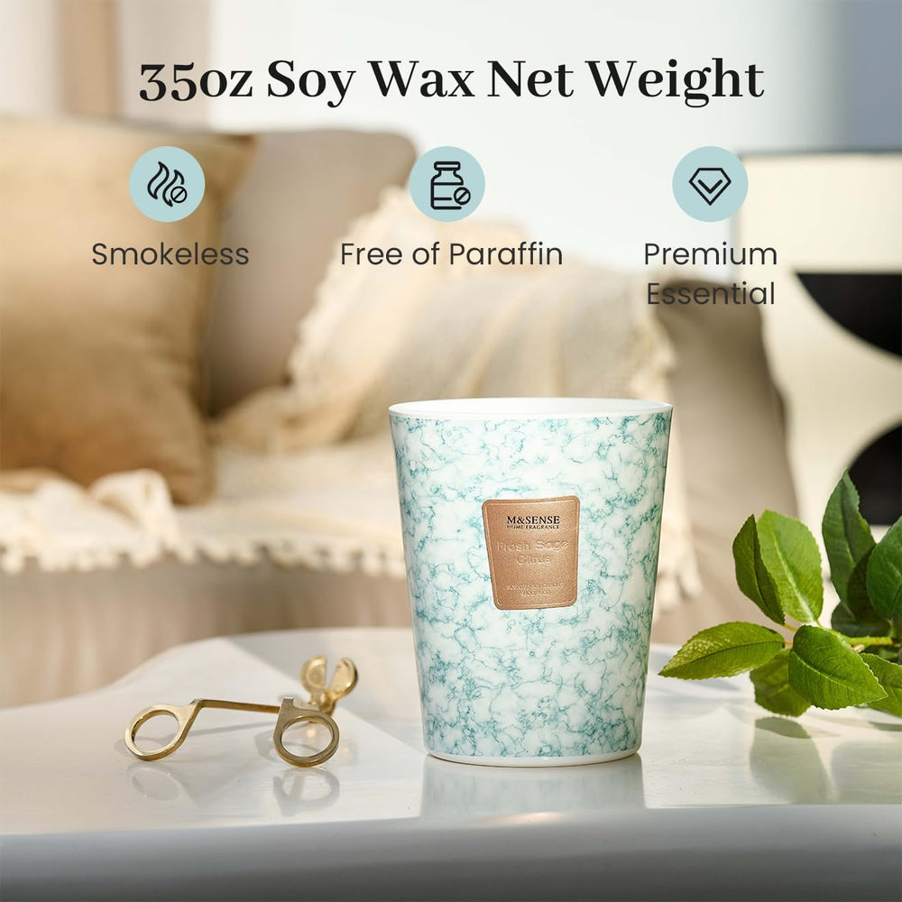 Gift-ready M&SENSE candle in marble jar