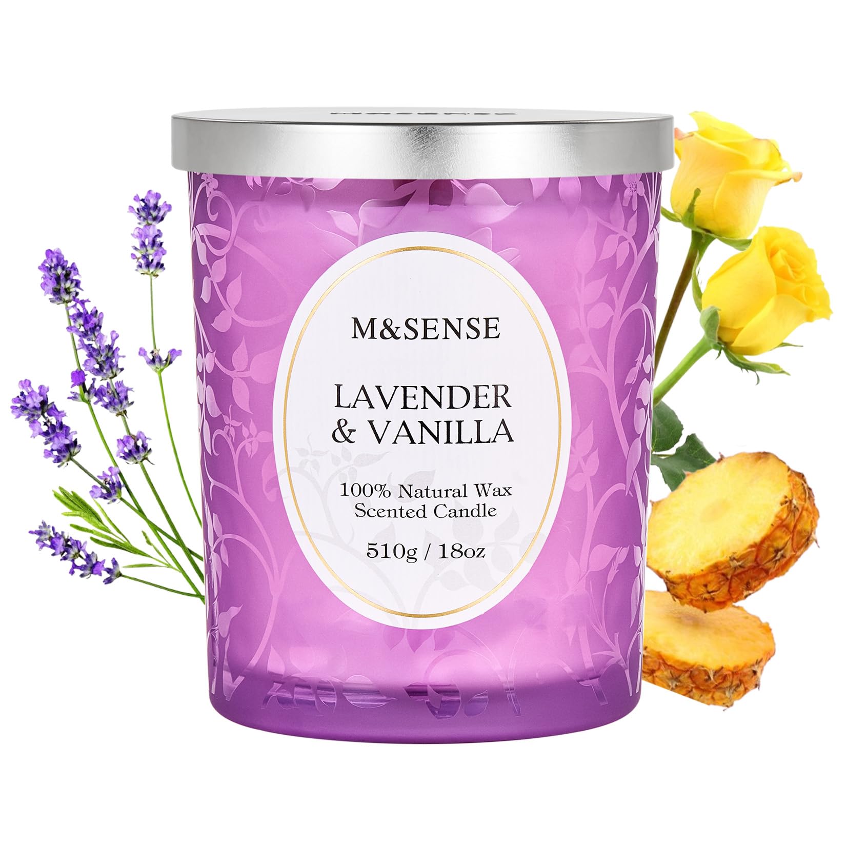 Front view of large 18oz jar candle