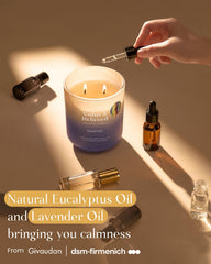 Lifestyle scene featuring M&SENSE candle for relaxation
