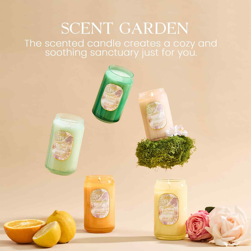 Gift-ready packaging for the M&SENSE Basil Mint candle.
