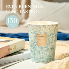Candle packaging with product label detail