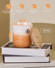 Recyclable glass jar and cotton wick detail