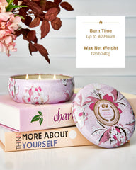 Floral design on M&SENSE tin candle for home decor