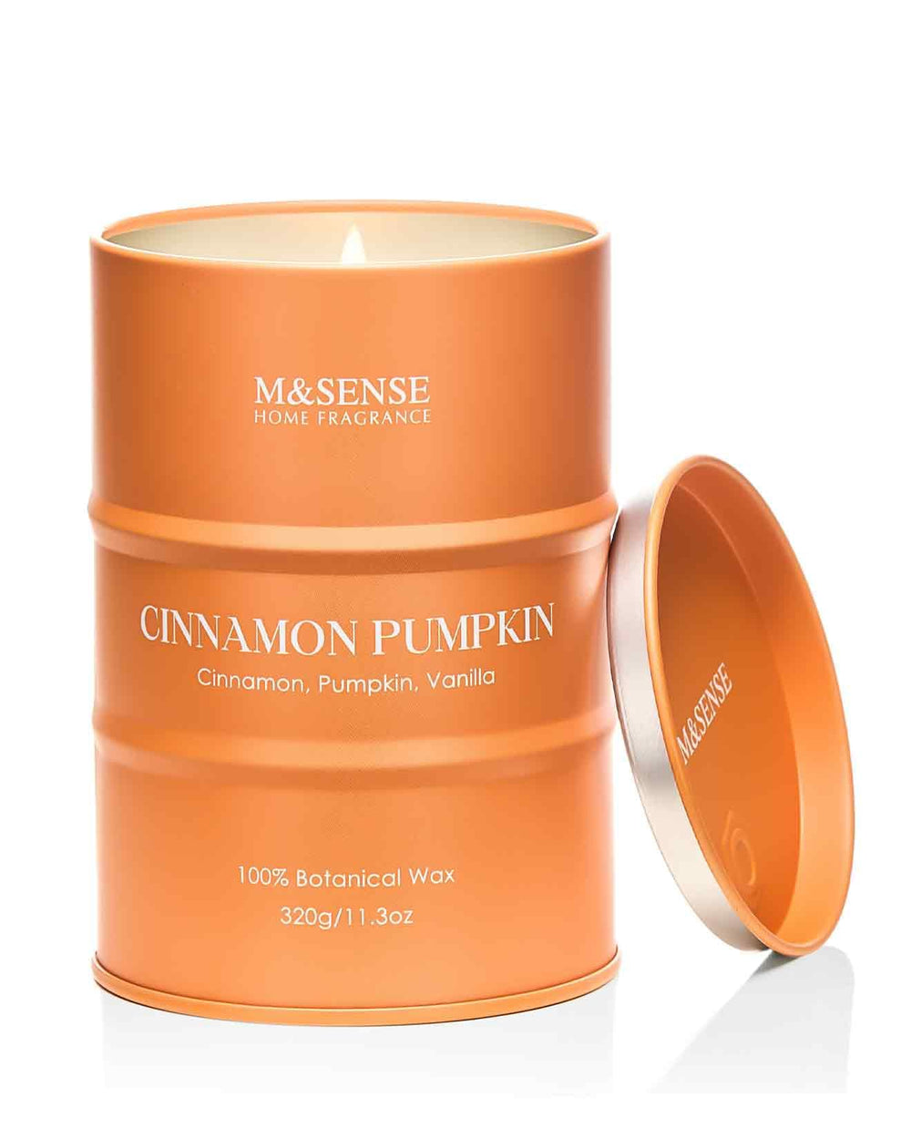 M&SENSE Cinnamon Pumpkin scented candle in a recyclable tin, 11.3oz