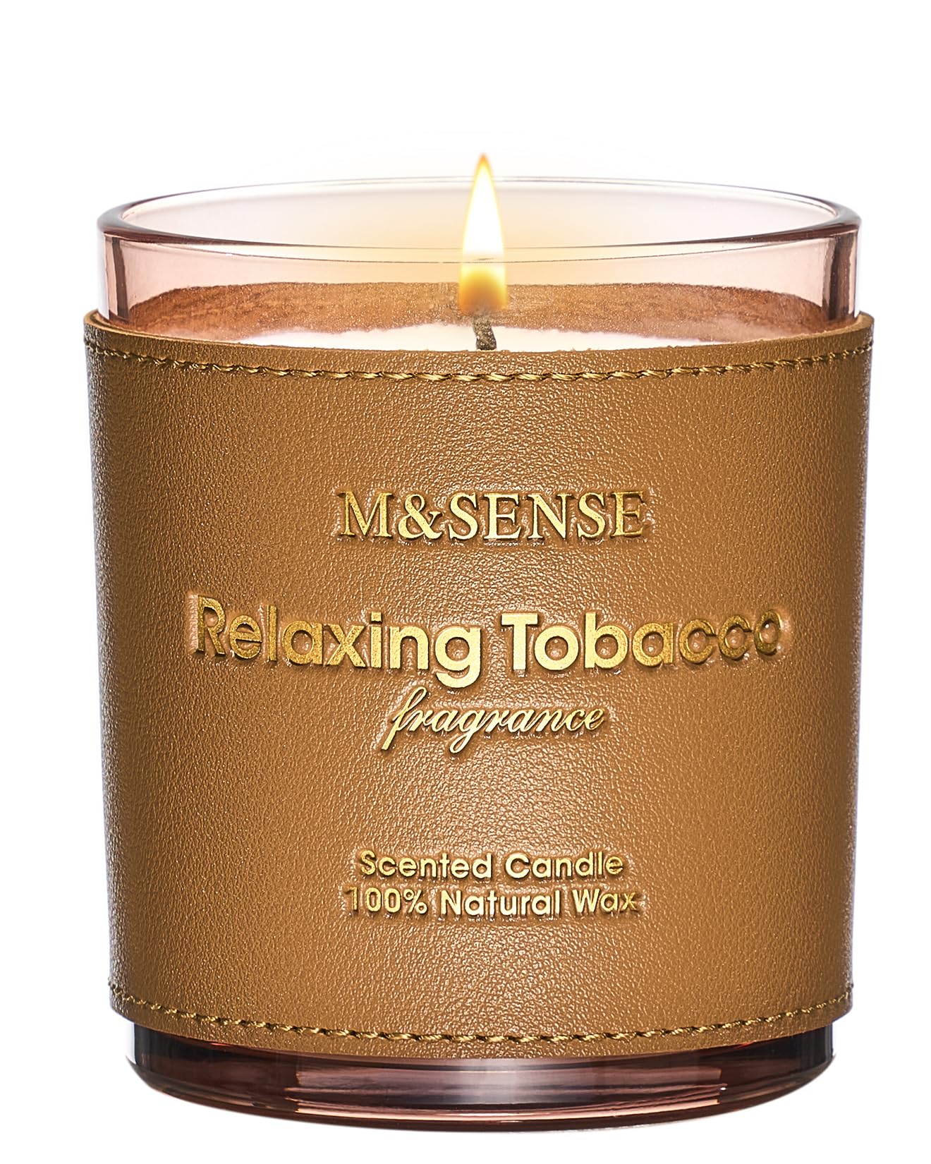 M&SENSE Cinnamon Tobacco 10oz candle in a jar