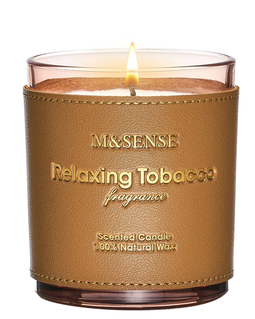 M&SENSE Cinnamon Tobacco 10oz candle in a jar