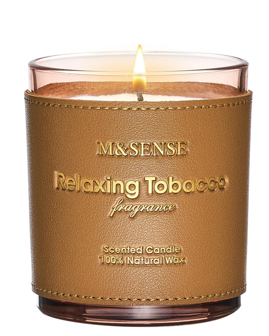 M&SENSE Cinnamon Tobacco 10oz candle in a jar
