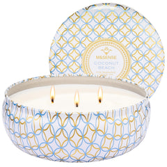 M&SENSE Coconut Beach Scented Candle in a reusable tin