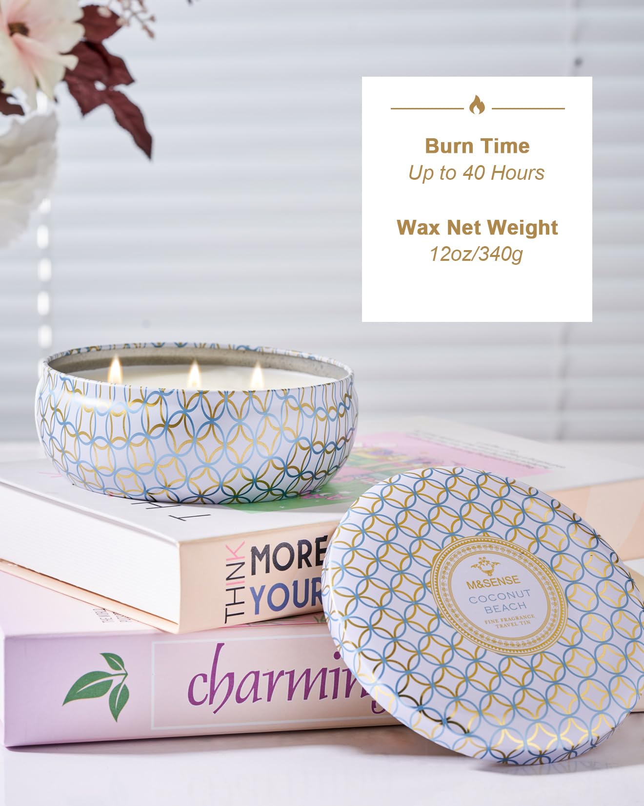Candle tin of 12oz/340g vegan wax