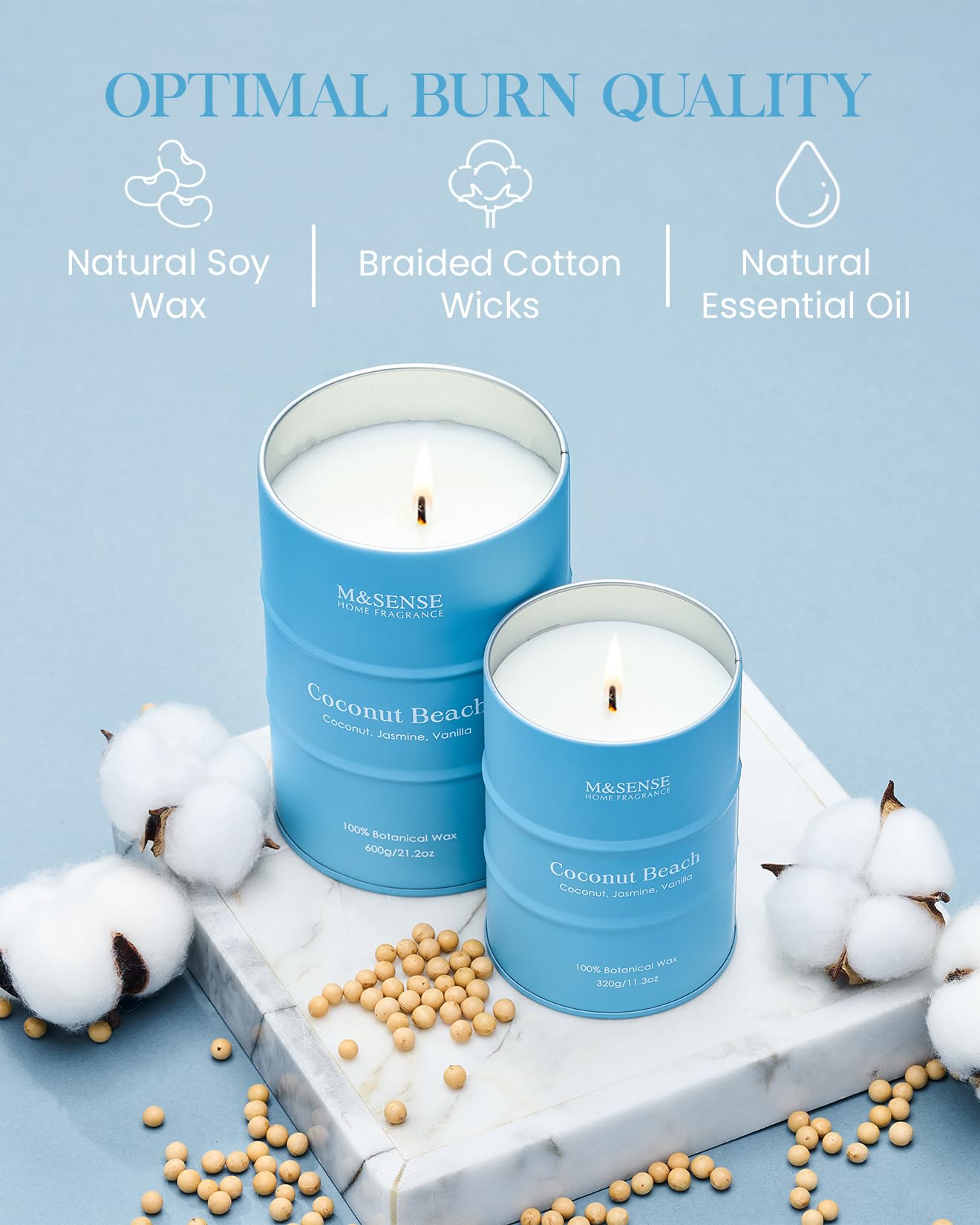 Elegant gift-ready packaging with the candle in a decorative box