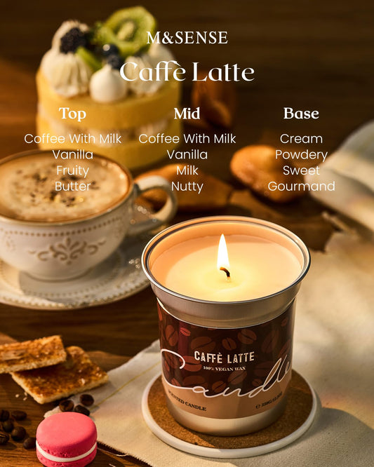M&SENSE Latte scented candle 12.3oz decorative candle