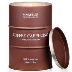 M&SENSE Coffee Cappucina scented candle tin – front view