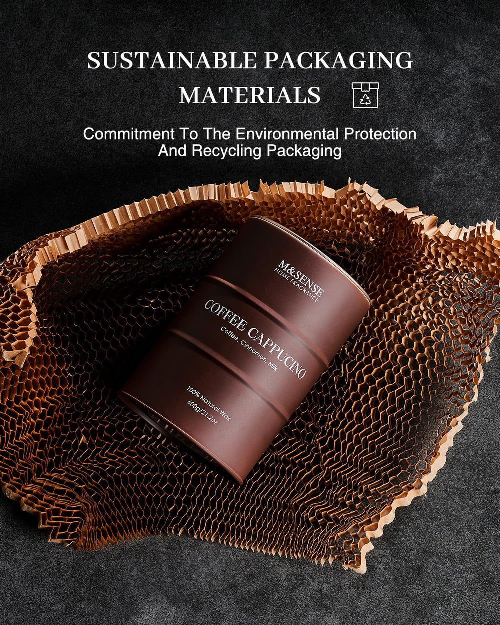 Label detailing ingredients and sustainable materials