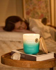 Cotton wick burning in a reusable glass jar