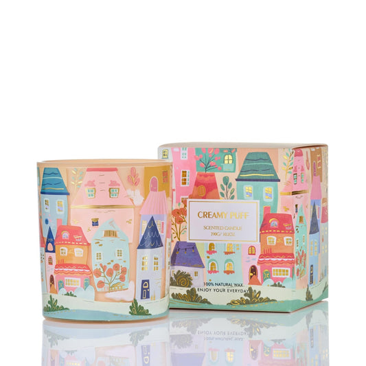 M&SENSE Creamy Puff candle 10.2 oz front view