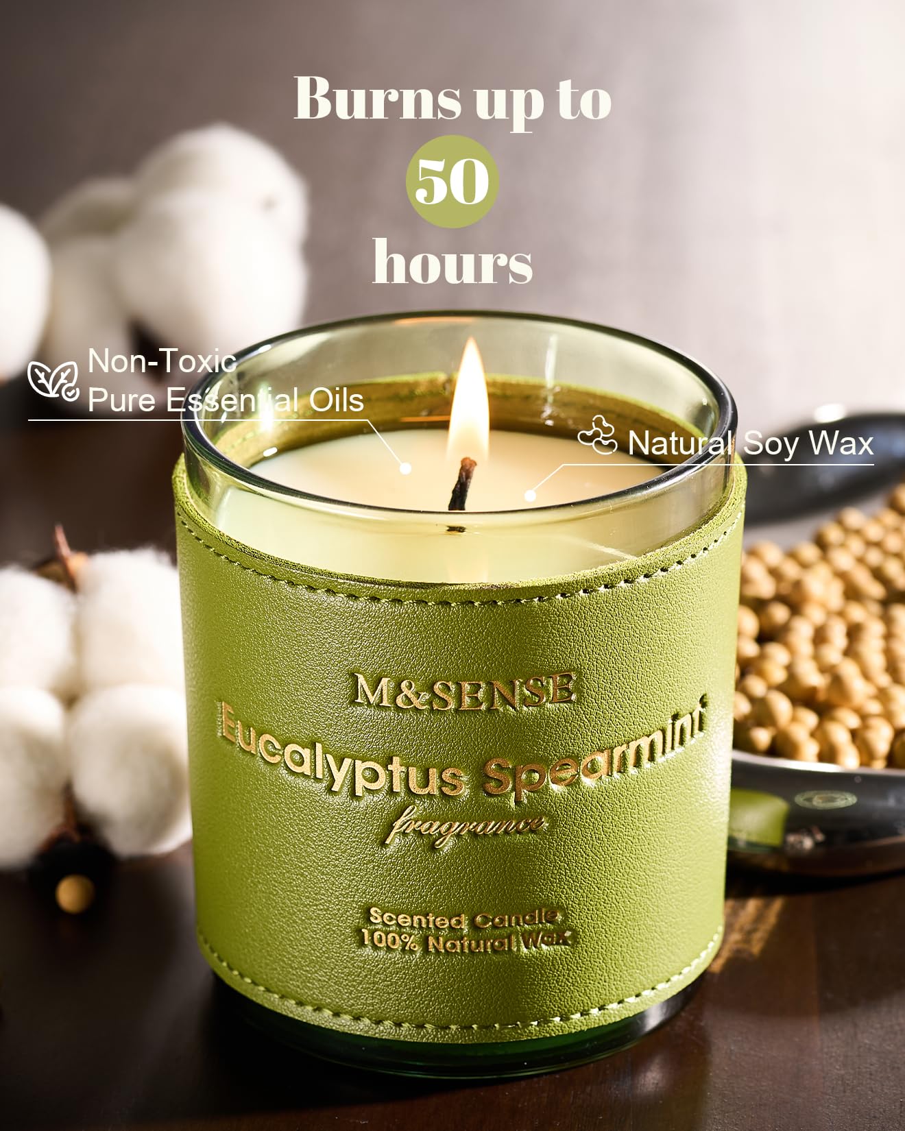 Detachable leather cover for M&SENSE candle